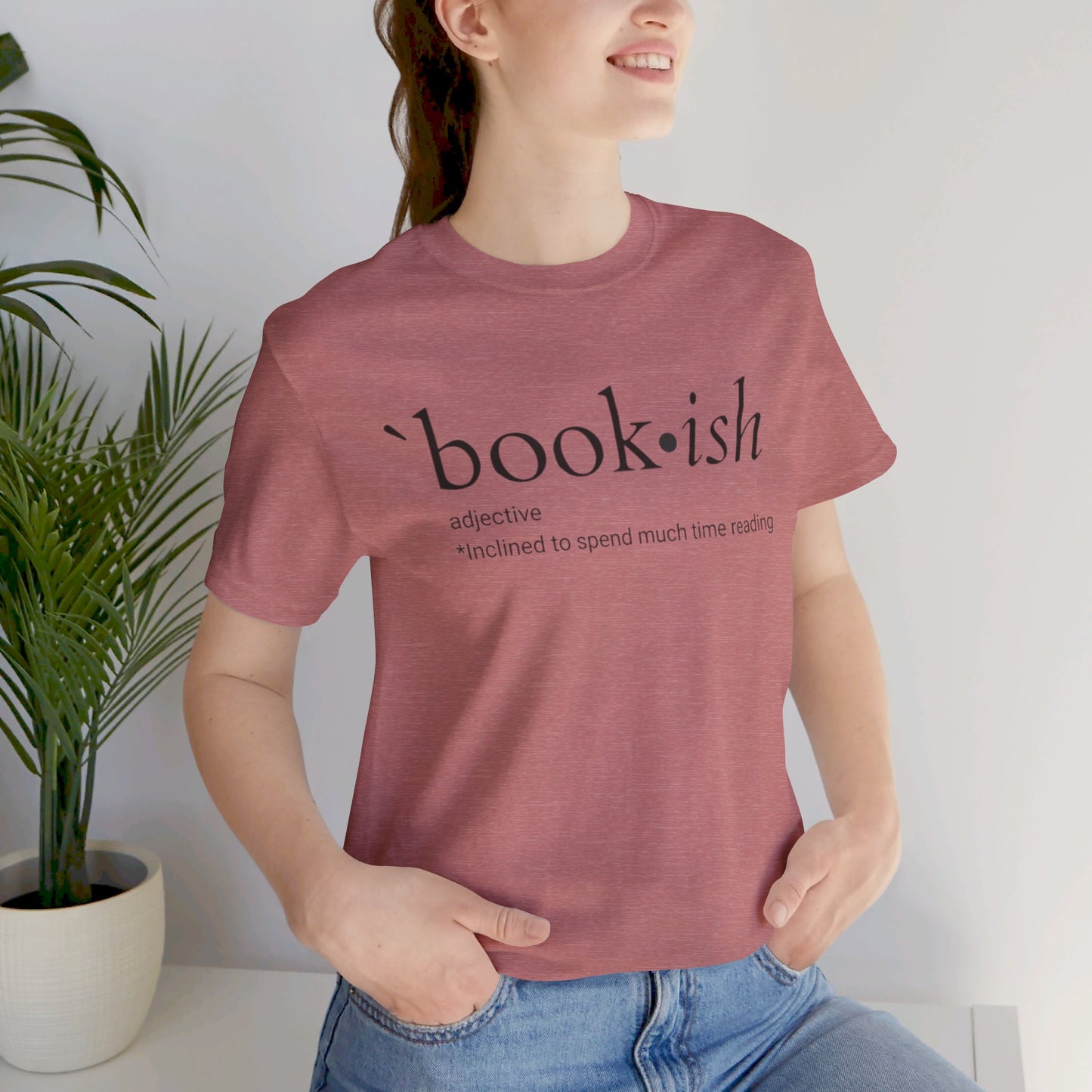 mauve-bookish-tshirt-woman-in-lifestyle-pose